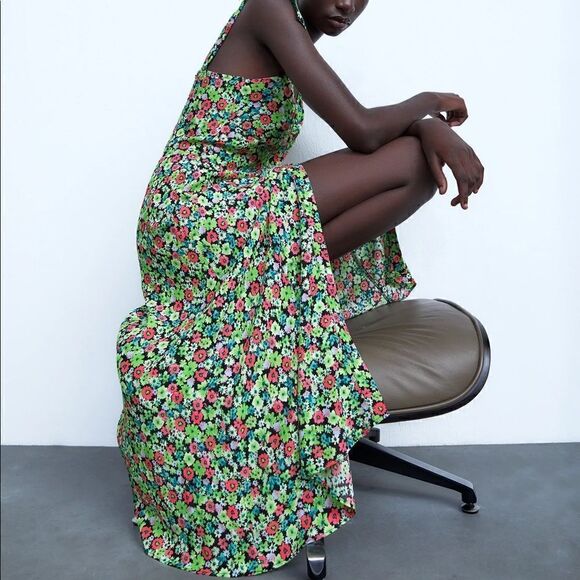 ZARA FLORAL PRINT DRESS  - Picture 7 of 9